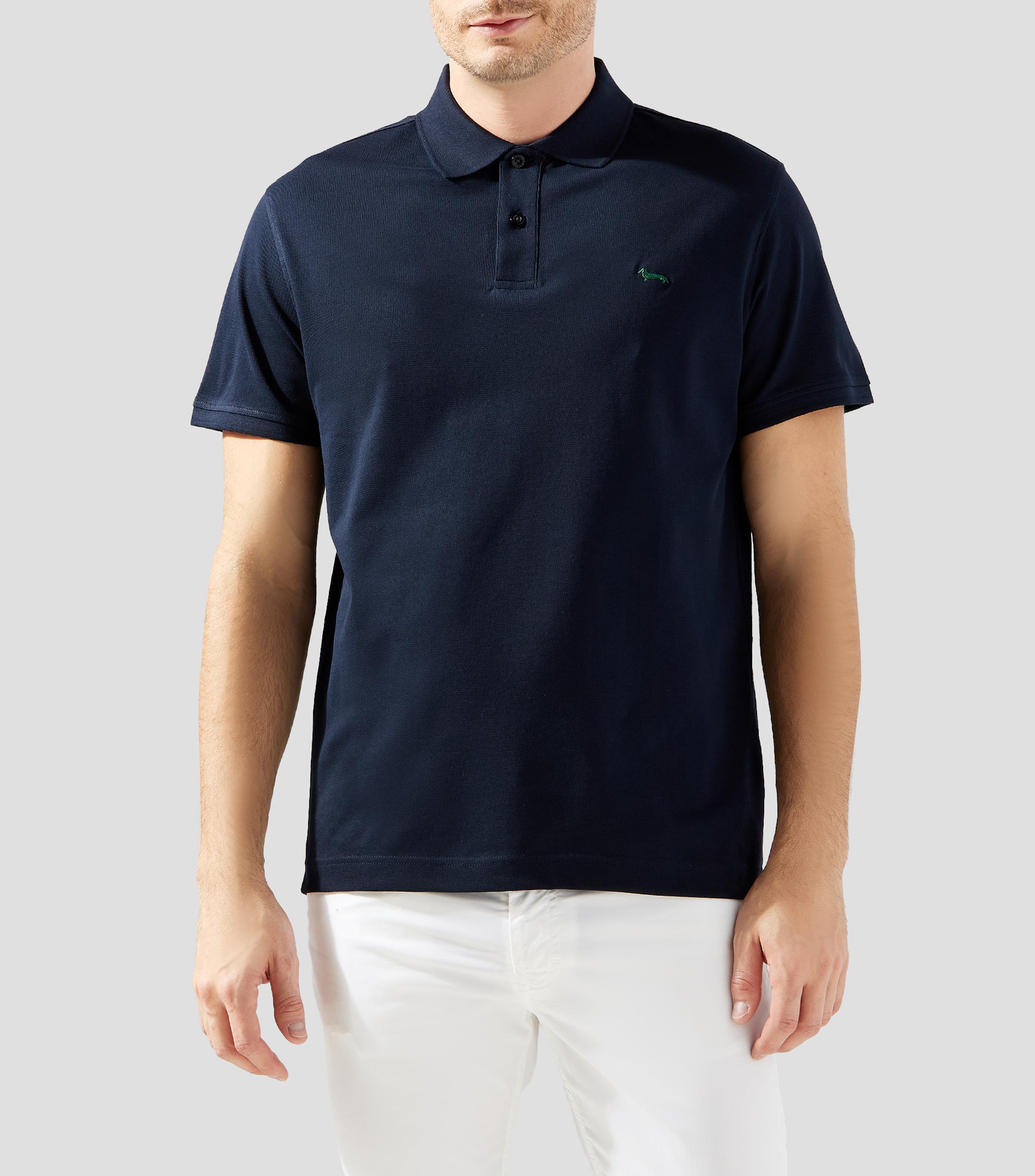 Playera tipo polo de manga corta lisa Hombre